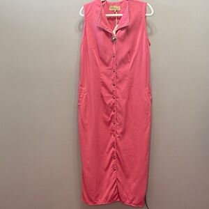 NWT Double D Ranch Coral Women's Studded Long Line Duster Maxi Dress L